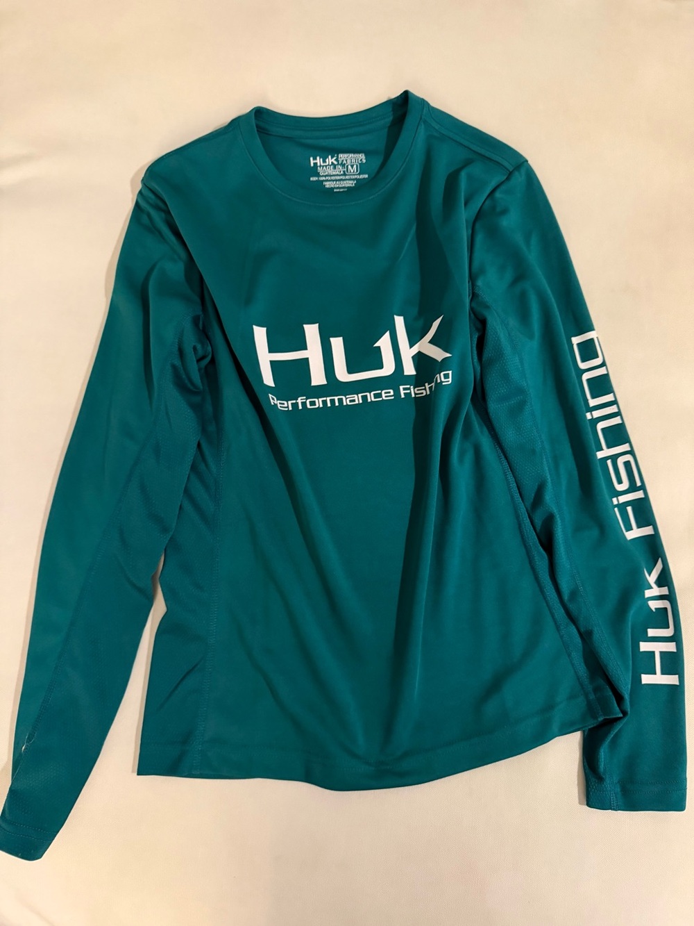 Huk Teal Long Sleeve Performance Fishing Tee for Women